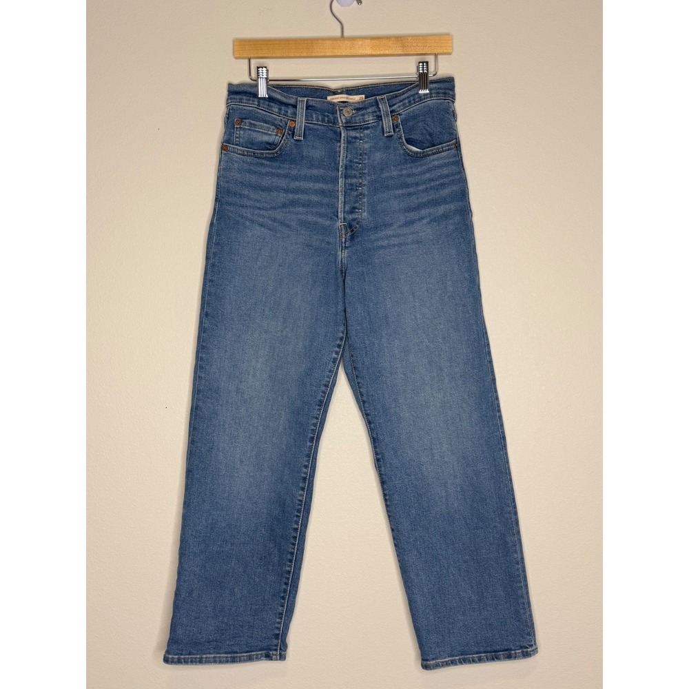 Levi's Women's Blue High Rise Ribcage Straight Ankle Jeans Sz 29
